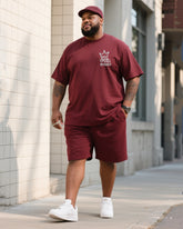 Big Man's Daily Leisure Micro-standard Faith Printed Short Sleeve T-shirt Shorts Suit